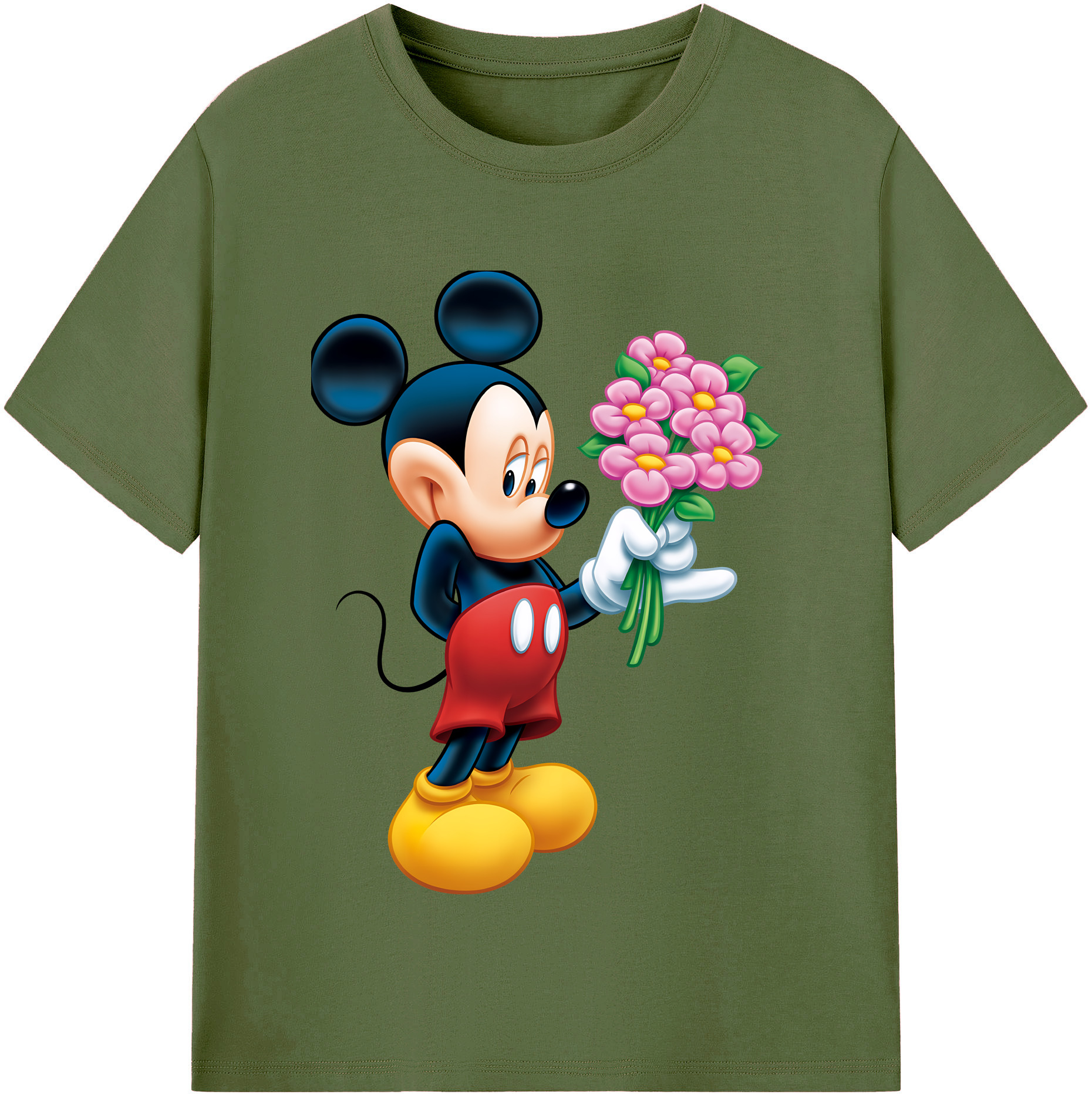 （画像用） ミッキーマウス Mickey Mouse 綿100％半袖Tシャツ（フロントプリント）